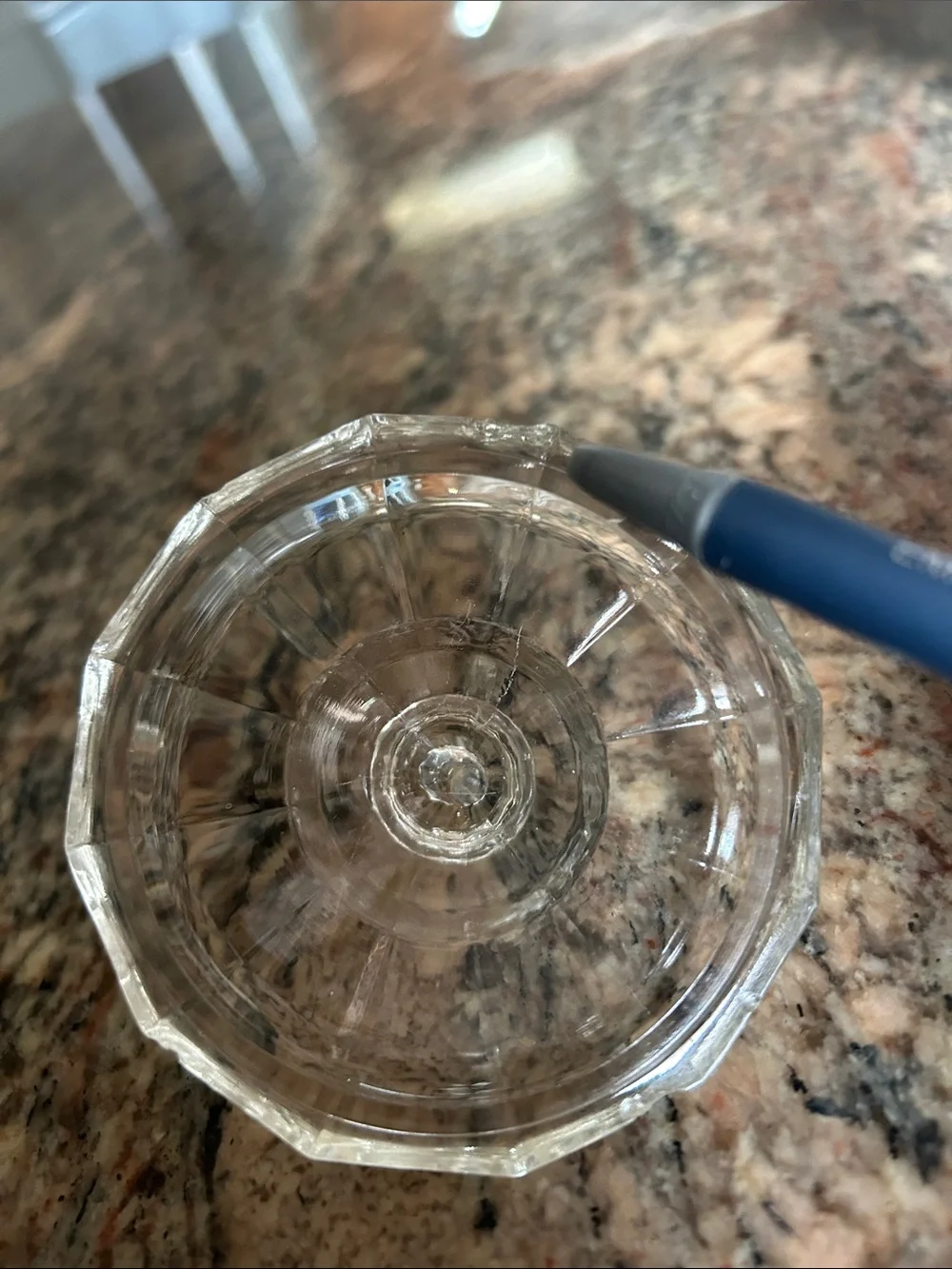 Vintage Clear Glass Covered Sugar Bowl with Handles